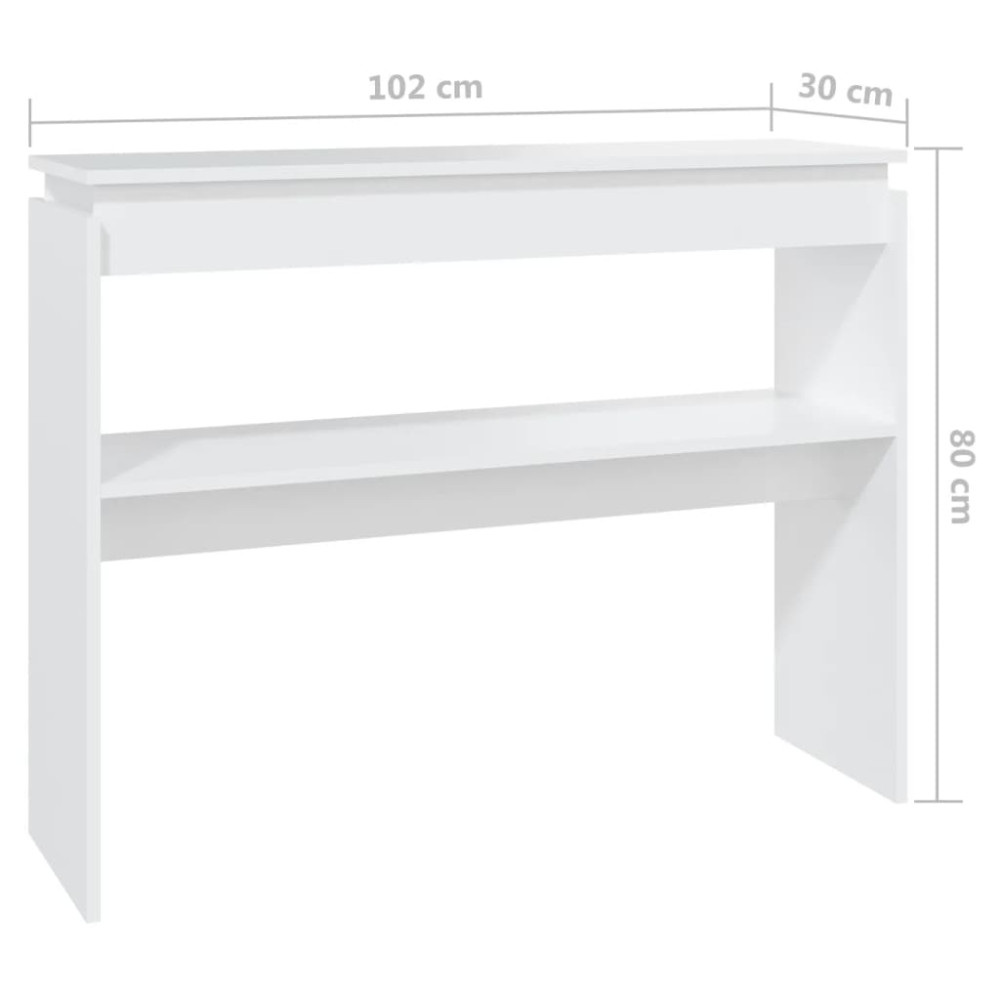 Produktbild för Avlastningsbord vit 102x30x80 cm konstruerat trä