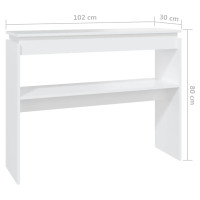 Produktbild för Avlastningsbord vit 102x30x80 cm konstruerat trä
