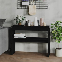 Produktbild för Avlastningsbord svart 102x30x80 cm konstruerat trä