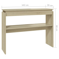 Produktbild för Avlastningsbord sonoma ek 102x30x80 cm konstruerat trä