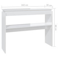 Produktbild för Konsolbord vit högglans 102x30x80 cm konstruerat trä