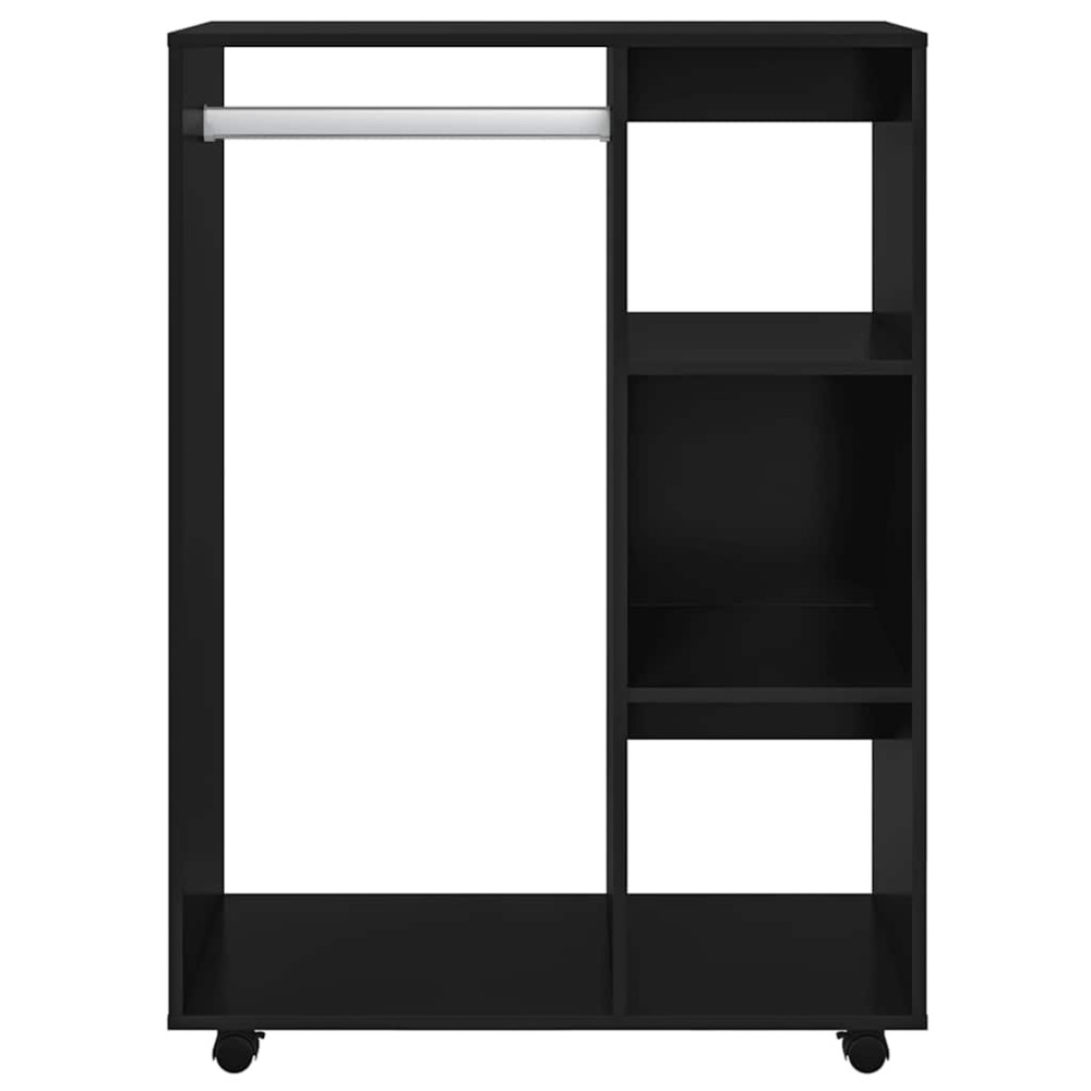 Produktbild för Garderob svart 80x40x110 cm konstruerat trä