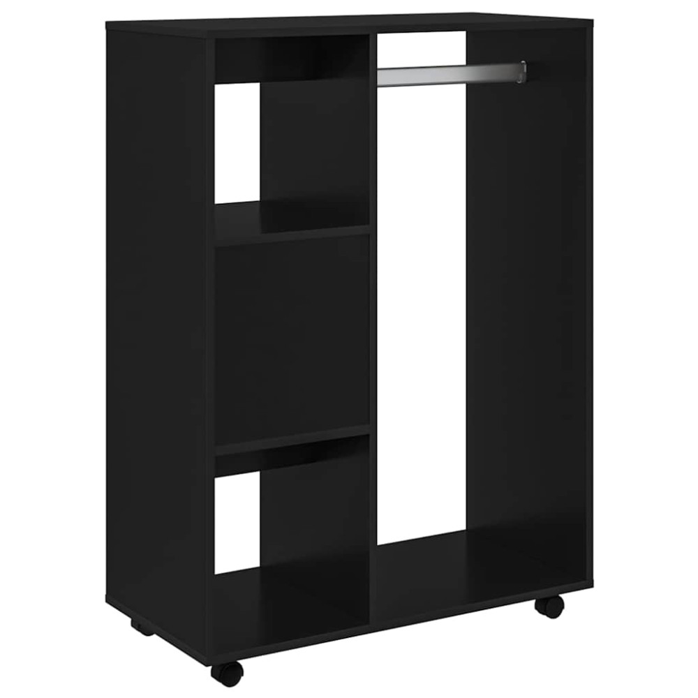Produktbild för Garderob svart 80x40x110 cm konstruerat trä