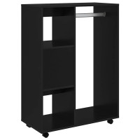Produktbild för Garderob svart 80x40x110 cm konstruerat trä