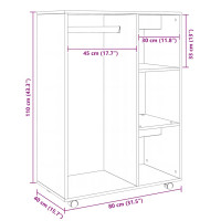 Produktbild för Garderob svart 80x40x110 cm konstruerat trä