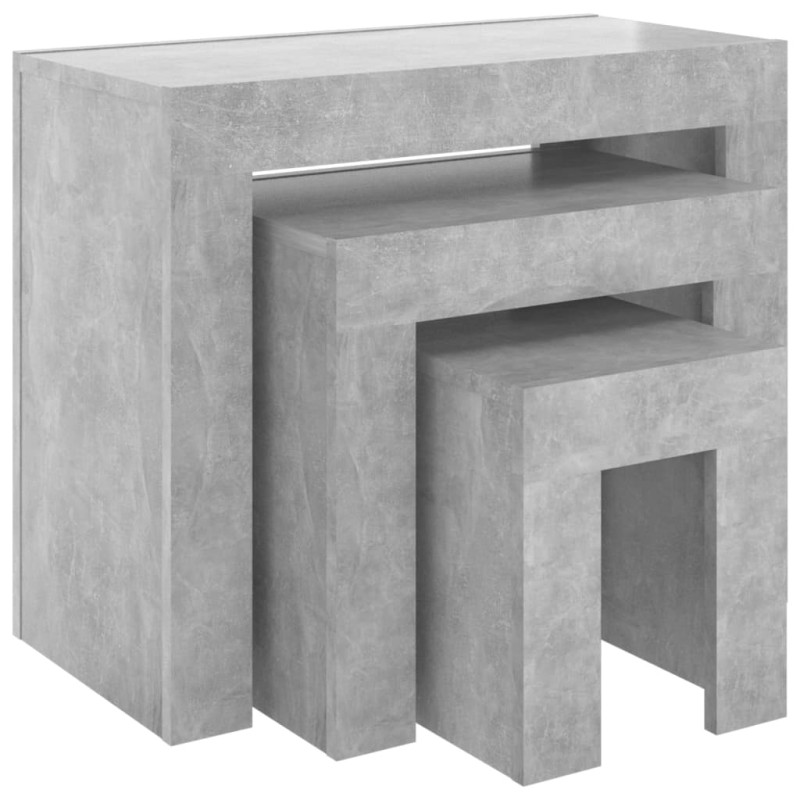 Produktbild för Satsbord 3 st betonggrå spånskiva