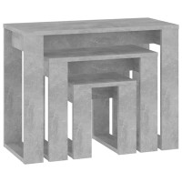 Produktbild för Satsbord 3 st betonggrå konstruerat trä