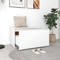 Produktbild för Hallbänk 80x40x45 cm vit konstruerat trä
