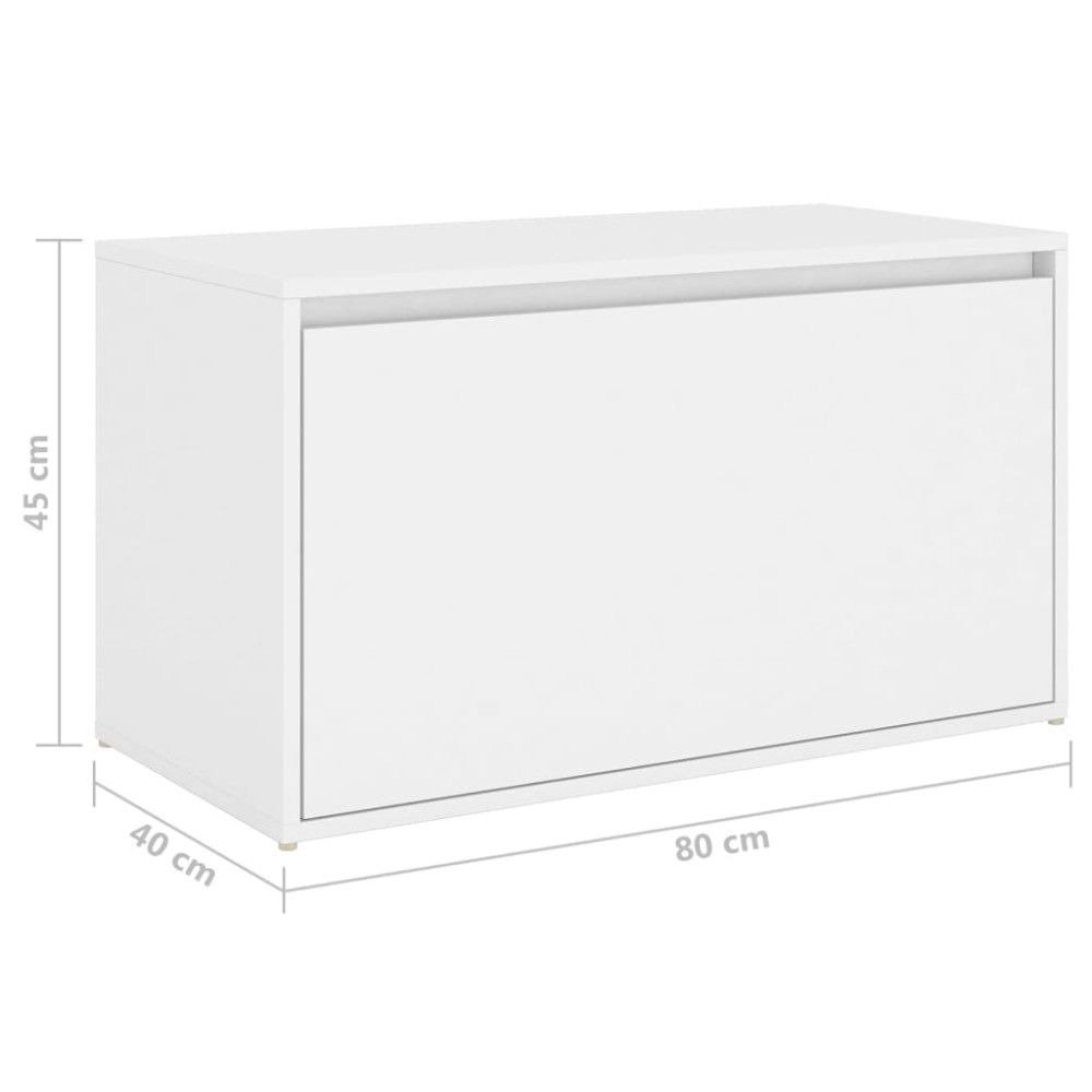 Produktbild för Hallbänk 80x40x45 cm vit konstruerat trä