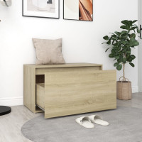 Produktbild för Hallbänk 80x40x45 cm sonoma-ek konstruerat trä