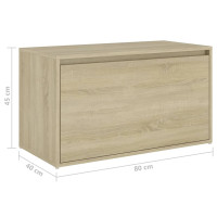 Produktbild för Hallbänk 80x40x45 cm sonoma-ek konstruerat trä
