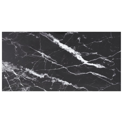 vidaXL Bordsskiva svart 100x50 cm 6 mm härdat glas med marmortextur