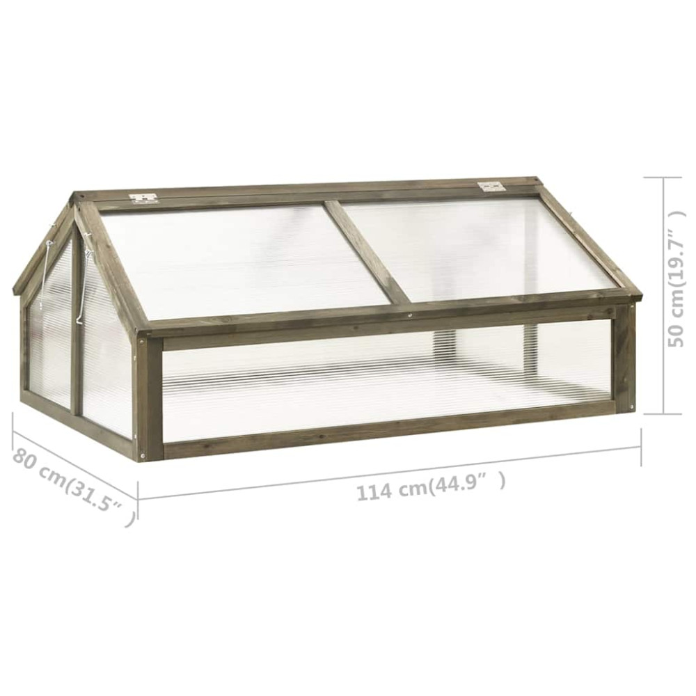 Produktbild för Växthus grå 114x80x50 cm granträ