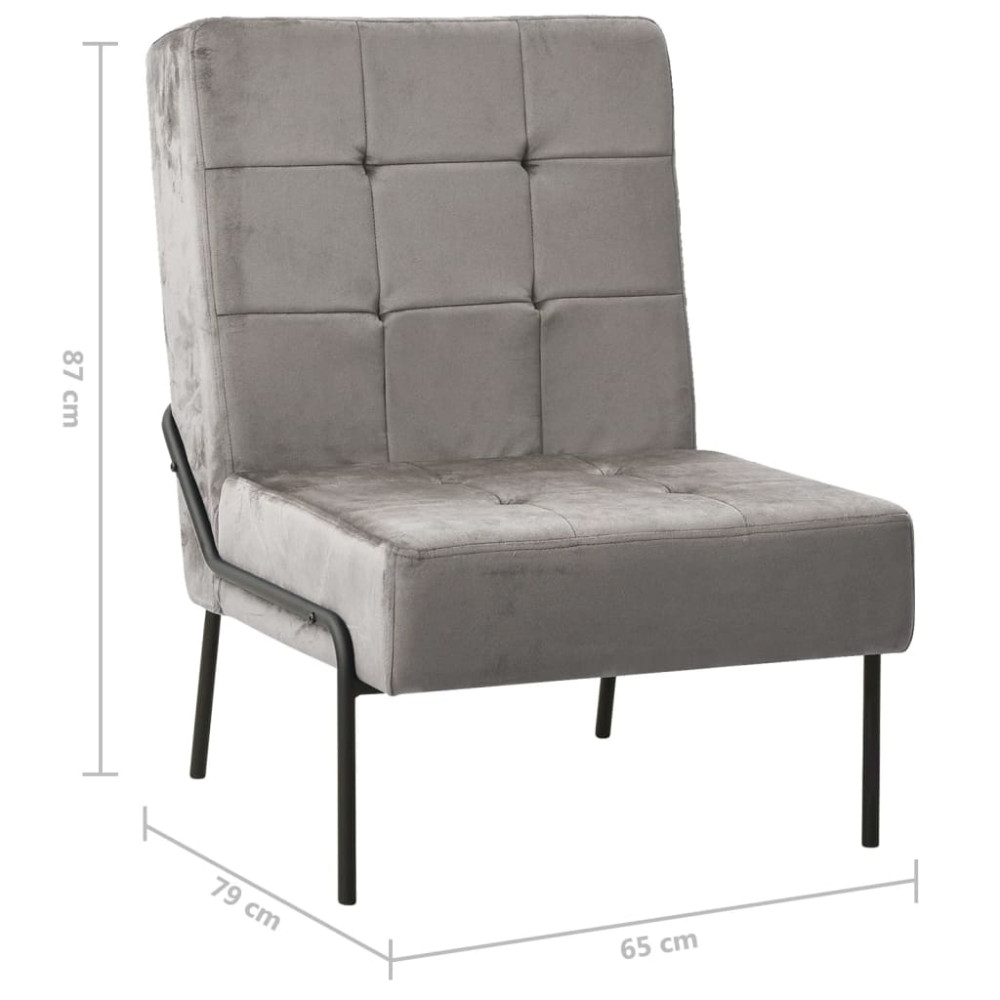 Produktbild för Avkopplingsstol 65x79x87 cm ljusgrå sammet