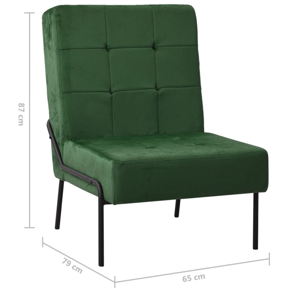 Produktbild för Avkopplingsstol 65x79x87 cm mörkgrön sammet