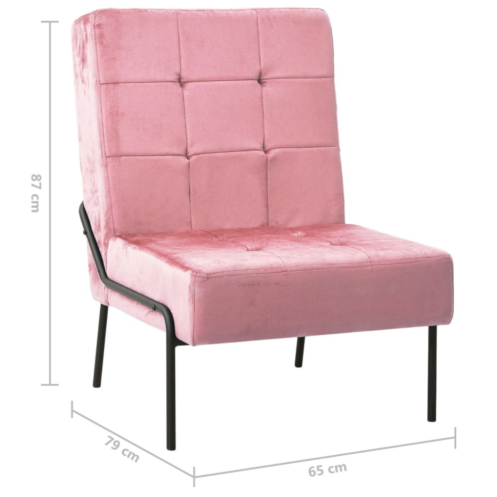 Produktbild för Avkopplingsstol 65x79x87 cm rosa sammet