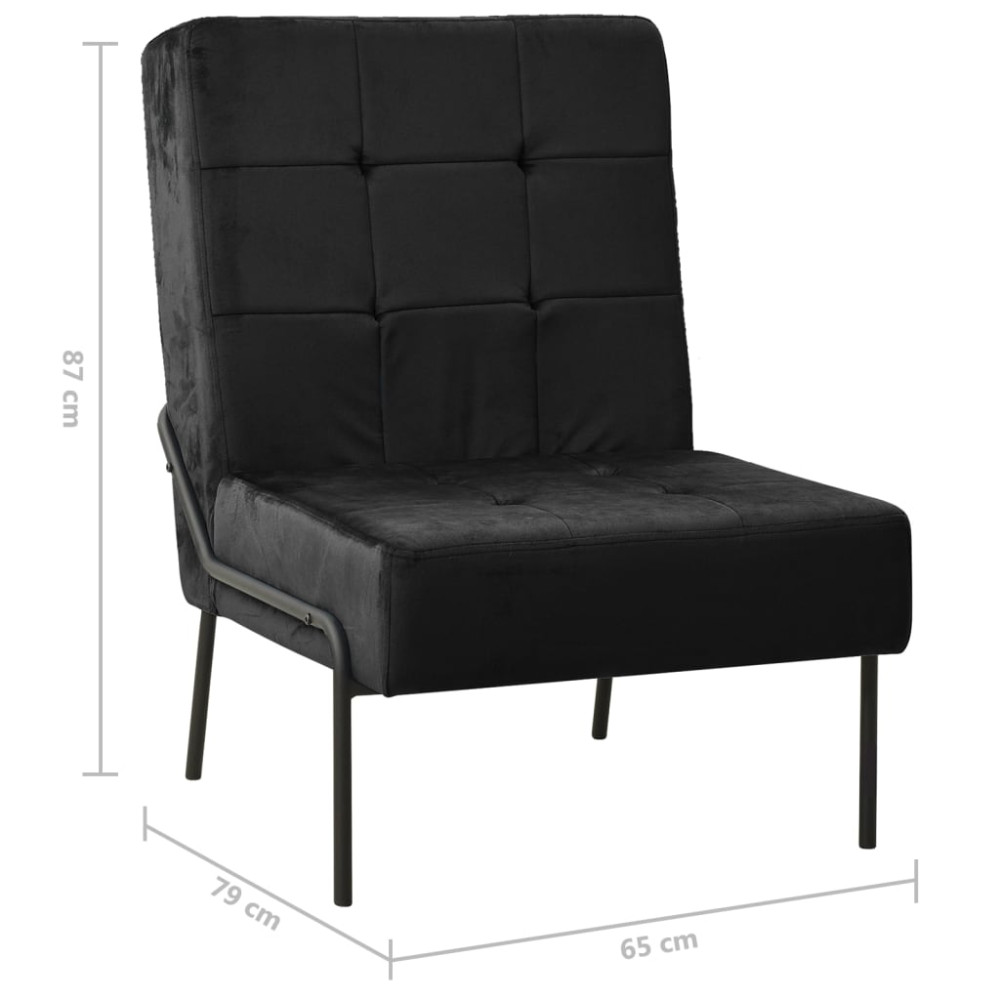 Produktbild för Avkopplingsstol 65x79x87 cm svart sammet