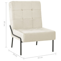 Produktbild för Avkopplingsstol 65x79x87 cm gräddvit sammet