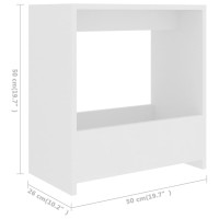 Produktbild för Sidobord vit 50x26x50 cm konstruerat trä