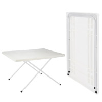 Miniatyr av produktbild för HI Hopfällbart campingbord vit justerbart 80x60x51/61 cm