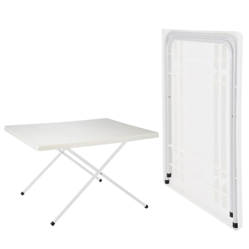Produktbild för HI Hopfällbart campingbord vit justerbart 80x60x51/61 cm
