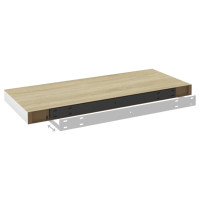 Produktbild för Svävande vägghylla ek och vit 60x23,5x3,8 cm MDF