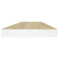 Produktbild för Svävande vägghyllor 4 st ek och vit 60x23,5x3,8 cm MDF