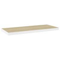 Produktbild för Svävande vägghylla ek och vit 80x23,5x3,8 cm MDF