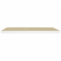 Produktbild för Svävande vägghylla ek och vit 80x23,5x3,8 cm MDF