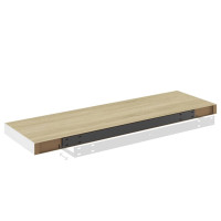 Produktbild för Svävande vägghyllor 2 st ek och vit 80x23,5x3,8 cm MDF