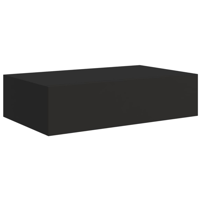 Produktbild för Väggmonterad låda svart 40x23,5x10 cm MDF