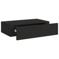 Produktbild för Väggmonterade lådor svart 2 st 40x23,5x10 cm MDF