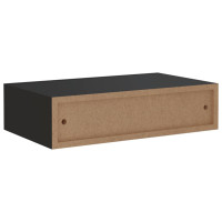 Produktbild för Väggmonterade lådor svart 2 st 40x23,5x10 cm MDF