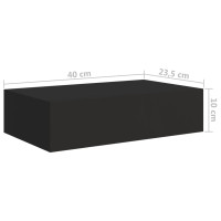 Produktbild för Väggmonterade lådor svart 2 st 40x23,5x10 cm MDF