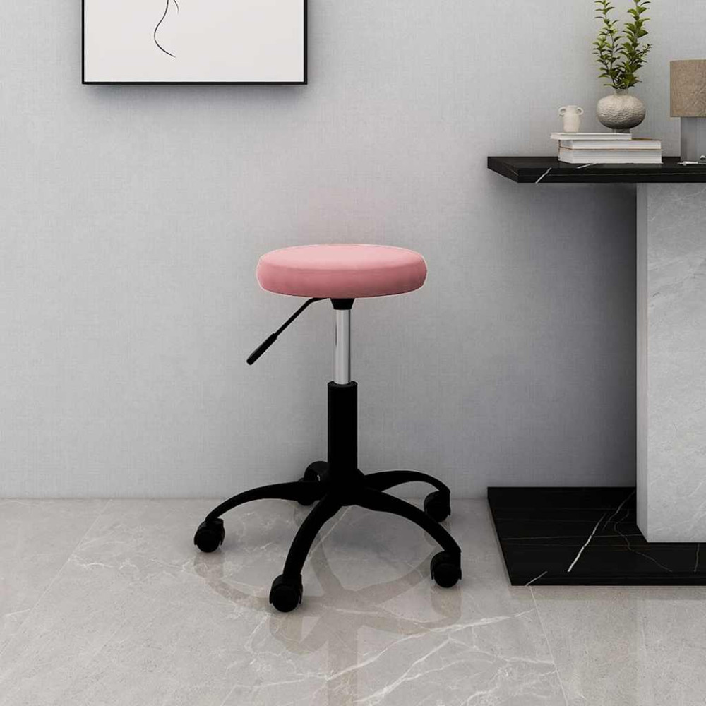 Produktbild för Snurrstol för kontor rosa sammet
