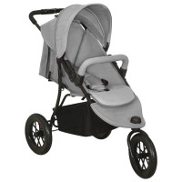 Produktbild för Barnvagn ljusgrå stål