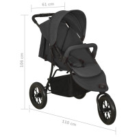 Produktbild för Barnvagn antracit stål