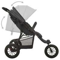 Produktbild för Barnvagn antracit stål