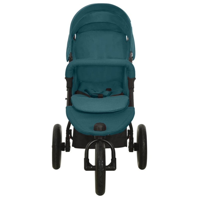 Produktbild för Barnvagn grön stål