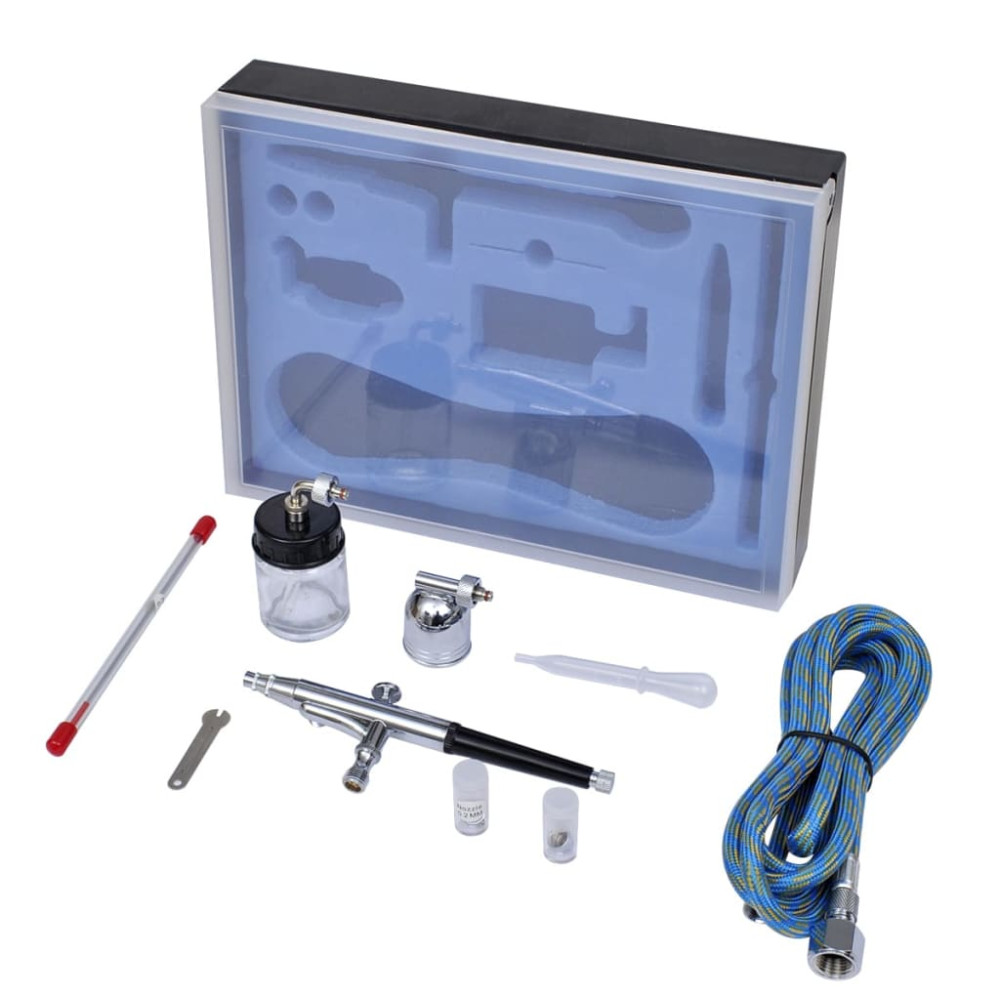 Produktbild för Airbrush Set med glasburk 0,2 / 0,3 / 0,5 mm munstycken