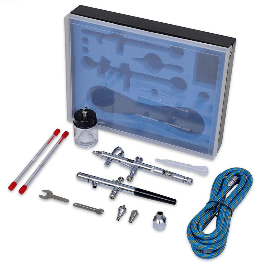 Produktbild för Airbrush Set med 2 sprutpistoler