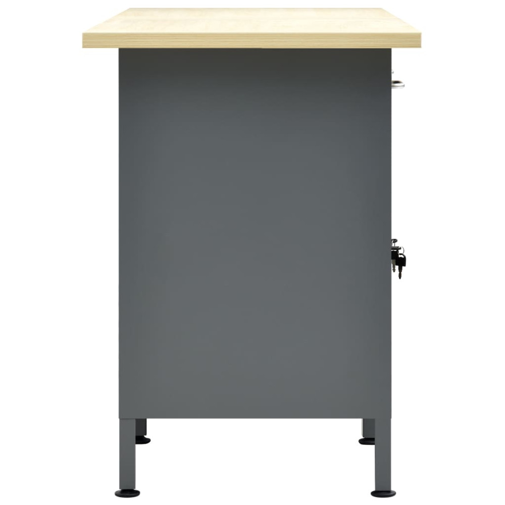 Produktbild för Arbetsbänk svart 160x60x85 cm stål