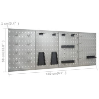 Miniatyr av produktbild för Arbetsbänk med fyra väggpaneler och två skåp