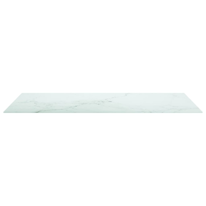 Produktbild för Bordsskiva vit 120x65 cm 8 mm härdat glas med marmortextur