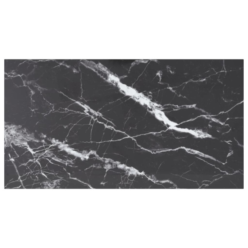 Produktbild för Bordsskiva svart 120x65 cm 8 mm härdat glas med marmortextur