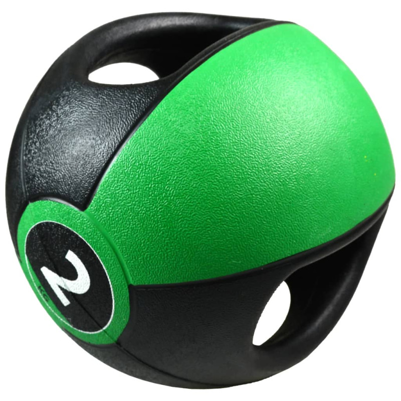 Produktbild för Pure2Improve Medicinboll med handtag 2 kg grön