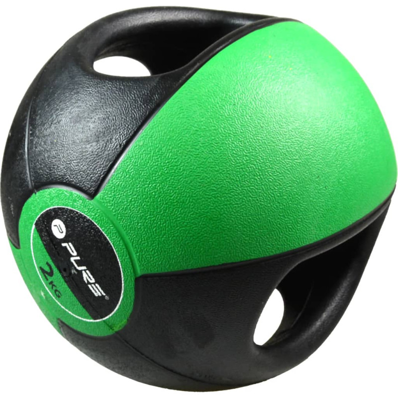 Produktbild för Pure2Improve Medicinboll med handtag 2 kg grön