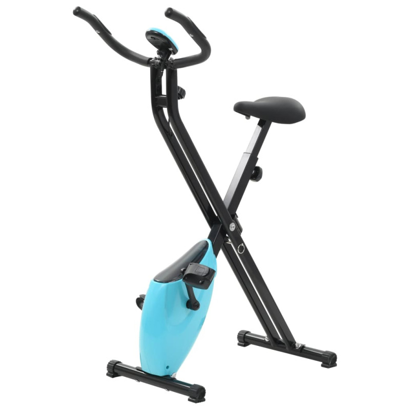 Produktbild för X-Bike motionscykel magnetiskt motstånd puls svart och blå