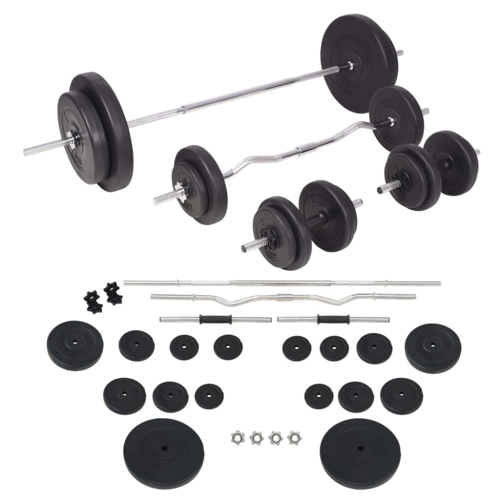 Produktbild för Skivstång och hantlar set 90 kg