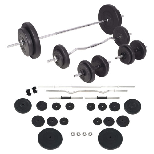 vidaXL Skivstång och hantlar set 90 kg